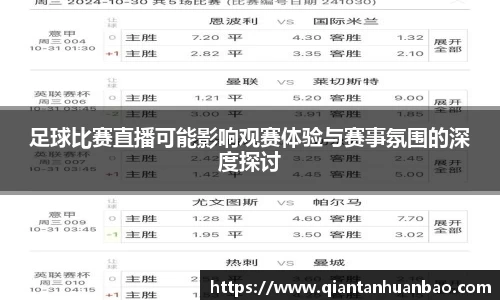 足球比赛直播可能影响观赛体验与赛事氛围的深度探讨