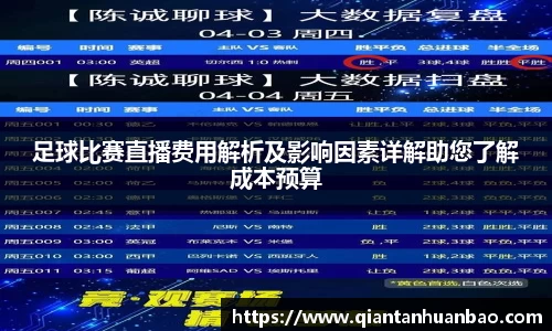 足球比赛直播费用解析及影响因素详解助您了解成本预算